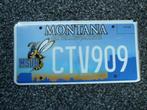 Kentekenplaat licenseplate Montana Go Yellowjackets USA, Verzenden, Gebruikt, Auto's