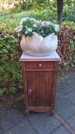Vintage brocante landelijk nachtkastje, hal / bijzet kastje, Gebruikt, Minder dan 45 cm, Vintage, Ophalen of Verzenden