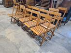 partij vintage houten klapstoelen café terras bistro stoelen, Zakelijke goederen, Meubilair, Gebruikt, Ophalen of Verzenden