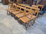 partij vintage houten klapstoelen café terras bistro stoelen, Ophalen of Verzenden, Gebruikt, Meubilair