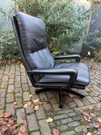 King Chair WK Möbel Zwart leer zgan André van der Beuck, Huis en Inrichting, Fauteuils, Ophalen, Metaal, 75 tot 100 cm, 75 tot 100 cm