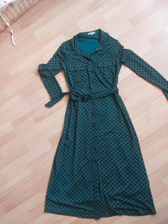 ZGAN prachtige jurk C&S the label, Kleding | Dames, Jurken, Zo goed als nieuw, Maat 38/40 (M), Groen, Onder de knie, Ophalen of Verzenden