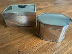 Vintage Verzilverd Theebusje & Koektrommel, Antiek en Kunst, Antiek | Goud en Zilver, Verzenden, Zilver