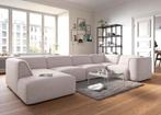 Nieuwe modulaire Ubank creme ribstof xxl hoekbank loungebank, Keizer, Keizer, 300 cm of meer, Ophalen of Verzenden