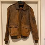 VINTAGE STONE WASHED  BOMBER JASJE L/38-40, Kleding | Heren, Jassen | Winter, Maat 52/54 (L), Bruin, Vintage lederen bomber, Ophalen of Verzenden