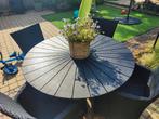 Tuintafel rond Ø130 zwart - zonder stoelen, Tuin en Terras, Ophalen, Zo goed als nieuw, Rond, Kunststof
