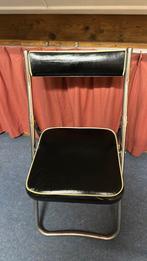 Vintage klapstoel met nummer zwart met bies, Antiek en Kunst, Ophalen of Verzenden