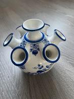 Delfts blauwe tulpenvaas met kunsttulpen, Blauw, Aardewerk of Porselein, Nieuw, Ophalen of Verzenden