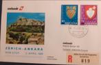 Luchtpost Zwitserland Swiss Air Zurich - Ankara 1980, Postzegels en Munten, Ophalen of Verzenden, Envelop