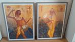 2-luik Egyptische man/ vrouw., 50 tot 75 cm, Ophalen of Verzenden, Zo goed als nieuw, Schilderij