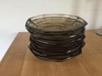 7 persglazen compôteschaaltjes - persglas - rookkleurig, Ophalen of Verzenden