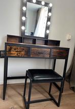 Kaptafel met lampen, Kunststof, 100 tot 150 cm, 100 tot 150 cm, Makeup