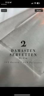 2 damasten servetten, Huis en Inrichting, Tafelkleden, Ophalen, Zo goed als nieuw, Vierkant