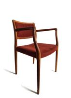 Schitterende vintage J.L. Møller design arm chair stoel, Ophalen, Gebruikt, Hout, Eén
