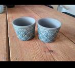 2 bloempotjes, Tuin en Terras, Bloempotten, Rond, Ophalen of Verzenden, Zo goed als nieuw, Aardewerk