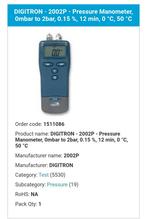 DIGITRON - 2002P - Pressure Manometer, Ophalen of Verzenden, Gebruikt