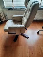 Witte lederen Relax stoel, Minder dan 150 cm, Gebruikt, Ophalen of Verzenden