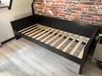 Zwart Houten Bedbank - 90x200 cm, Gebruikt, 90 cm, Eenpersoons, Zwart