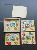 Houten puzzels 4x7 stukjes dieren speelgoed ed, 10 tot 50 stukjes, Ophalen of Verzenden, Zo goed als nieuw, Van hout