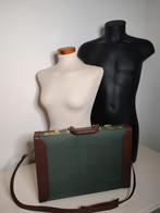 K626 BULAGGI kantoorkoffer kunstleder groen-bruin smal model, 2e hands, Bruin, Overige typen, Zo goed als nieuw