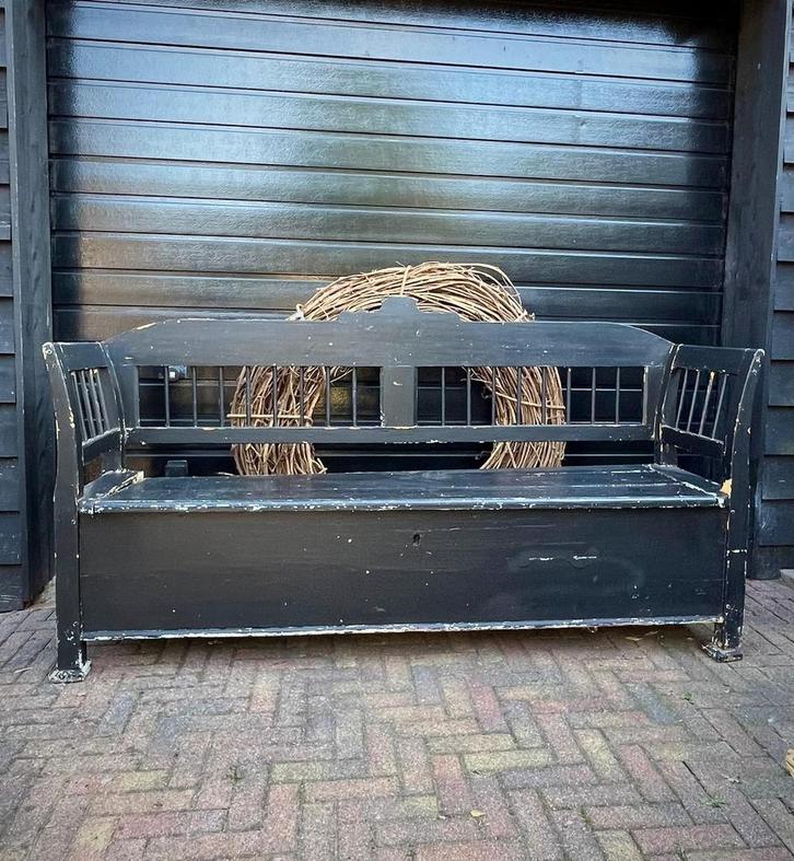 Oude Klepbank - Opbergbank, Antiek en Kunst, Antiek | Meubels | Stoelen en Banken, Ophalen