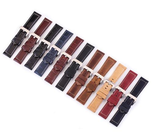 Leren horloge bandje bruine zwarte blauwe rode dames heren, Sieraden, Tassen en Uiterlijk, Overige Accessoires, Nieuw, Verzenden