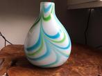 Mondgeblazen vaas,handmade groen blauwe vaas,, Huis en Inrichting, Woonaccessoires | Vazen, Ophalen, Blauw, Minder dan 50 cm, Glas