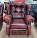 Prachtige Chesterfield Fauteuil Oxblood Red., Gebruikt, Ophalen of Verzenden, Leer, 75 tot 100 cm