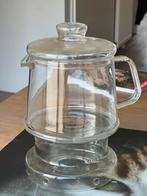 Theepot met met warmhouder douwe egberts, Huis en Inrichting, Keuken | Servies, Ophalen, Overige typen, Overige stijlen, Glas