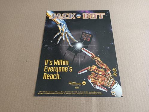 Flyer: Williams Jack-Bot (1995) Flipperkast, Verzamelen, Automaten | Flipperkasten, Gebruikt, Williams, Verzenden