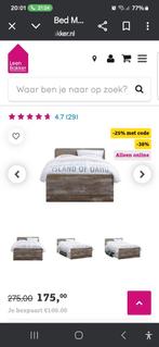 Twijfellaar bed 120/200 - Grijze Houten Ombouw, Huis en Inrichting, Slaapkamer | Bedden, Gebruikt, Eenpersoons, Ophalen of Verzenden
