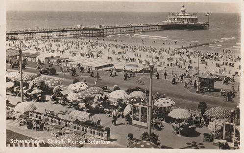 04598 - Scheveningen - Strand Pier en Solarium - gel. 1941, Verzamelen, Ansichtkaarten | Nederland, Gelopen, Zuid-Holland, 1940 tot 1960