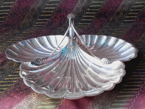 Mooie antieke silverplate serveerschaal uit Engeland 33 cm., Antiek en Kunst, Antiek | Woonaccessoires, Ophalen of Verzenden