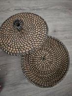 Handgemaakte rieten mand met deksel, Mand, Rond, Ophalen of Verzenden, Zo goed als nieuw