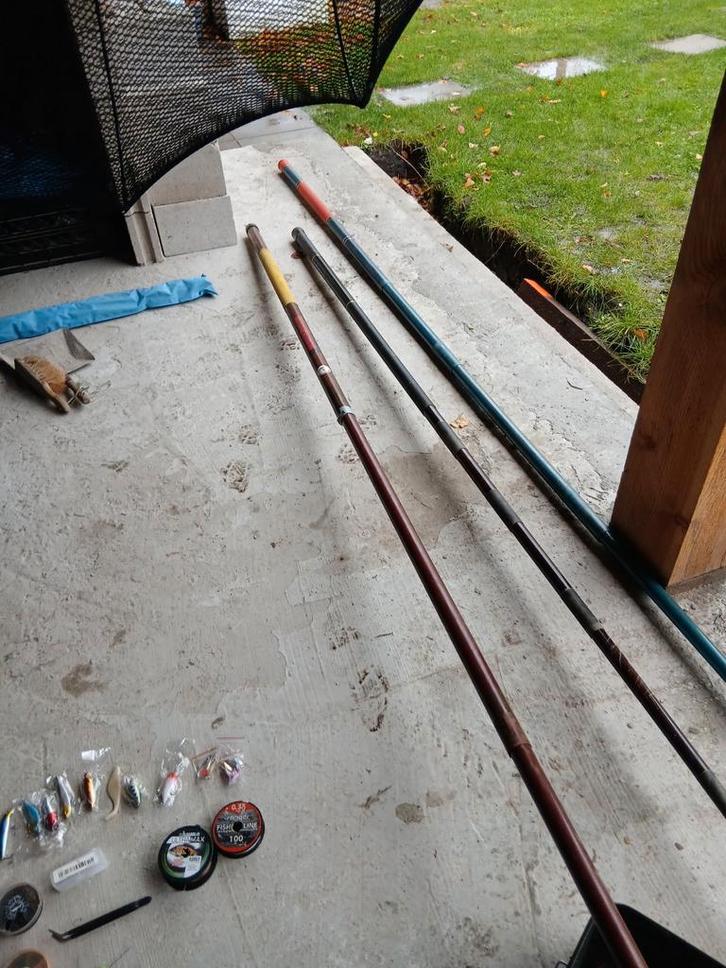 3 Oversteekhengels - Goede Kwaliteit, Watersport en Boten, Hengelsport | Karpervissen, Gebruikt, Vaste hengel, Ophalen of Verzenden