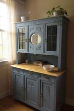 Karaktervolle antieke buffetkast in Stone Blue, Huis en Inrichting, Gebruikt, 100 tot 150 cm, 200 cm of meer, Ophalen of Verzenden