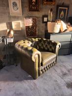 Chesterfield Fauteuil en bank, Huis en Inrichting, Fauteuils, Ophalen, Gebruikt, 100 tot 125 cm, Leer