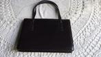 Vintage gladleren bruine jaren ‘70 handtas met knip/1-vaks, Ophalen of Verzenden, Gebruikt, Bruin, Handtas