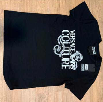 Versace Jeans Couture Black Silver Baroque T‑shirt beschikbaar voor biedingen