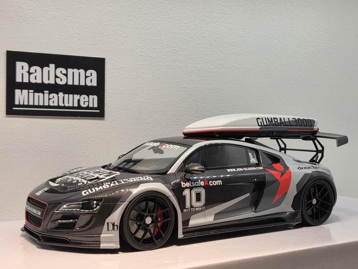 Audi R8 Gumball Jon Olson - 1:18 GT-spirit, Hobby en Vrije tijd, Modelauto's | 1:18, Zo goed als nieuw, Auto, Ophalen of Verzenden