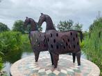 Metalen Paarden Tuinbeelden - Set van Twee, Ophalen of Verzenden, Nieuw, Metaal, Dierenbeeld
