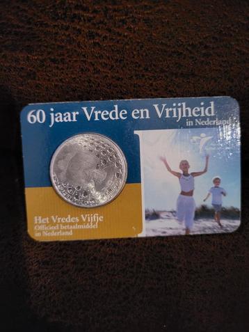 Zilveren 5 Euro Munt - 60 Jaar Vrede en Vrijheid beschikbaar voor biedingen