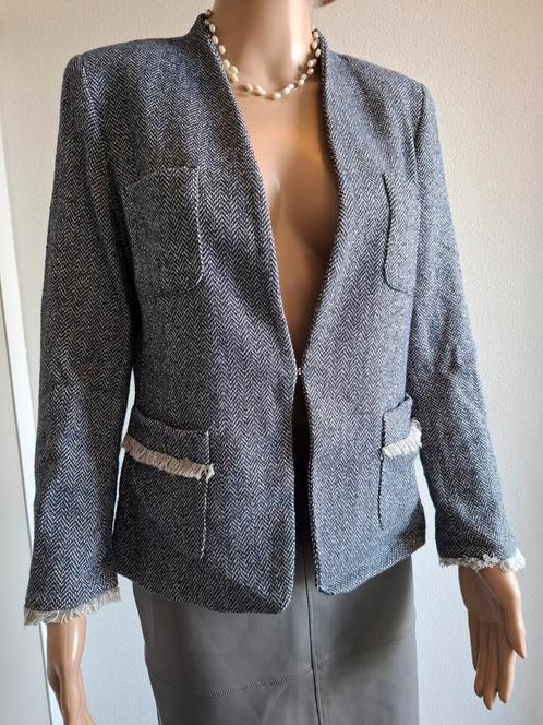 Weekend Max Mara Jasje Blauw Ecru maat 38/40, Kleding | Dames, Jasjes, Kostuums en Pakken, Zo goed als nieuw, Jasje, Maat 38/40 (M)