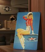 Retro Sexy Leger Pin Up Dame Metalen Wandbord, Verzenden, Landmacht, Nederland