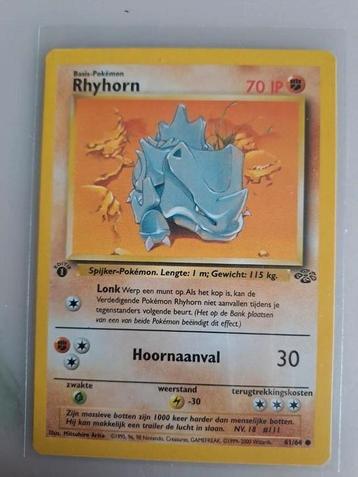 Rhyhorn 1st edition dutch pokemonkaart beschikbaar voor biedingen