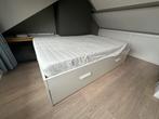 IKEA bed BRIMNES 140x200, Ophalen, Gebruikt, Wit, Tweepersoons