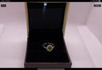 Ring goud met diamanten en groene peridot, Nieuw, Ophalen of Verzenden, 17 tot 18, Dame
