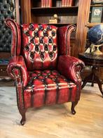 Chesterfield King Fauteuils antiek rood leer, Ophalen, Zo goed als nieuw, The chesterfield brand, Engels interieur