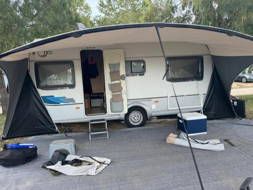 TEC  Travel King 470, Caravans en Kamperen, Caravans, Particulier, tot en met 4, 1000 - 1250 kg, Treinzit, T.E.C., 2 aparte bedden