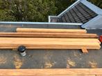 Vlonderplanken hardhout, Ophalen of Verzenden, Zo goed als nieuw, 50 mm of meer, Balk